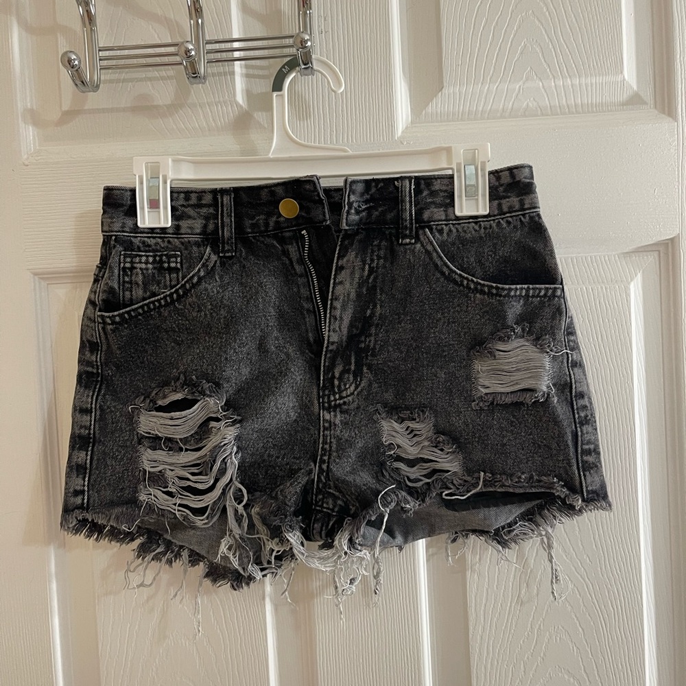 Black Ripped Shein Shorts